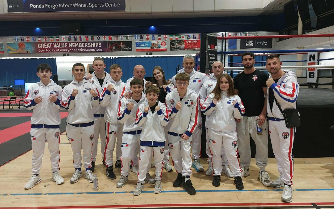 La délégation Tréportaise de L'AST Full contact au championnat du monde 2025 WKA en Angleterre